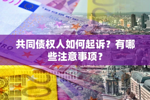 济南共同债权人如何起诉？有哪些注意事项？